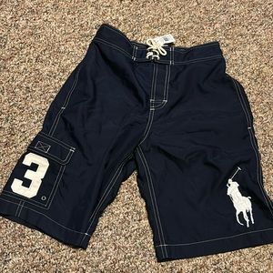 New Polo Ralph Lauren medium 10-12 Boys Youth Swim trunks Navy #3 Big player